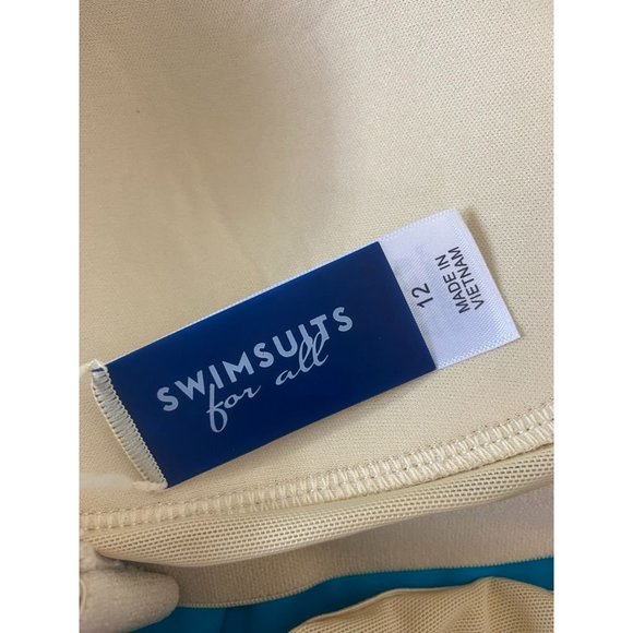 SwimSuits for all women's 12 blue aztec print tankini swim top built in bra - Picture 5 of 5